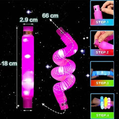 LED Pop Tubes Sensory Fidget Toy – 6 PCS Light - Up Stretch Tubes - Onlytenbucks.com