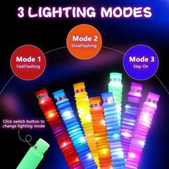 LED Pop Tubes Sensory Fidget Toy – 6 PCS Light - Up Stretch Tubes - Onlytenbucks.com