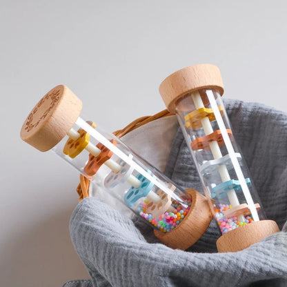 Let's Make Montessori Rain Stick Rattle – Colorful Wooden Sensory Toy - Onlytenbucks.com