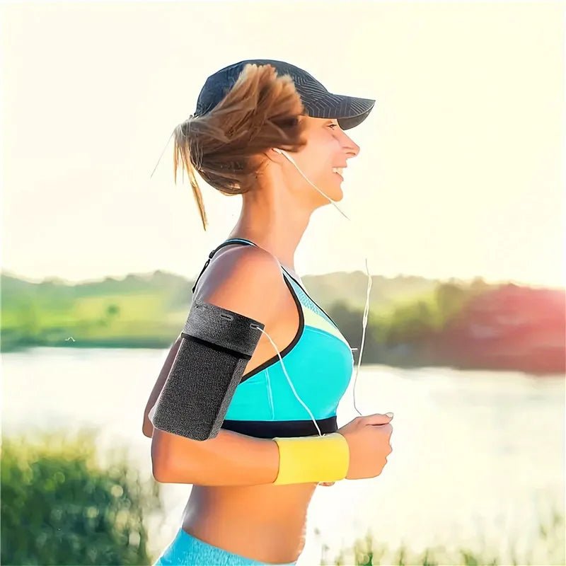 Adjustable Sports Arm Bag – Phone Armband with Earphone Access - Onlytenbucks.com