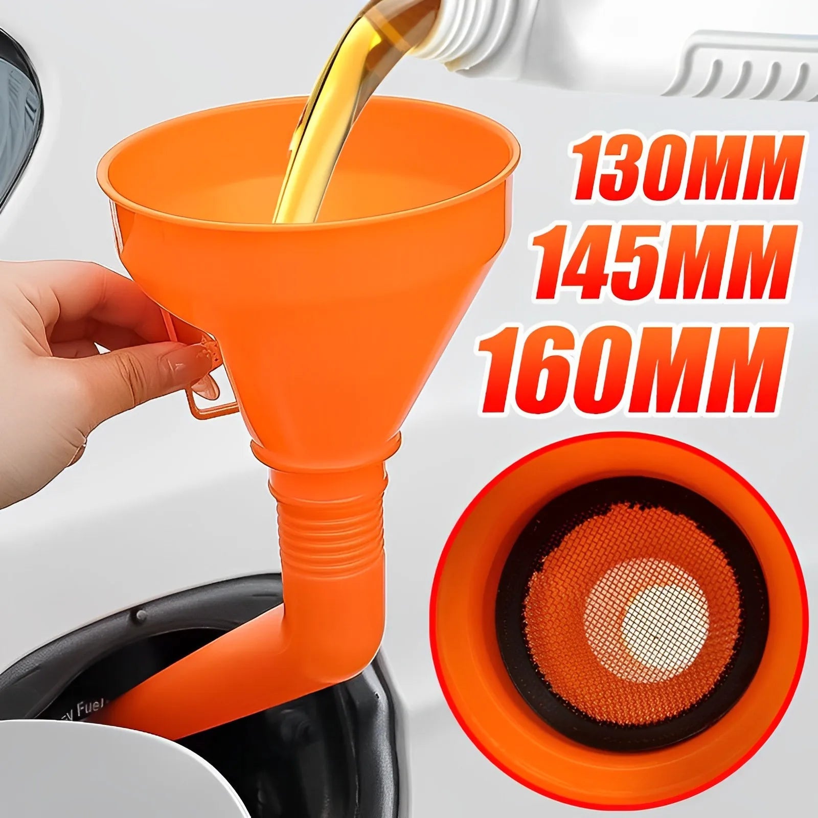 Long Mouth Refueling Funnel with Filter – Car and Motorcycle Engine Oil Filling Tool - Onlytenbucks.com