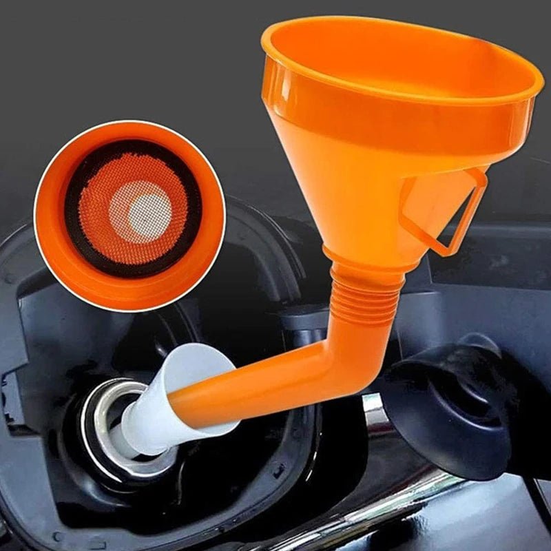 Long Mouth Refueling Funnel with Filter – Car and Motorcycle Engine Oil Filling Tool - Onlytenbucks.com