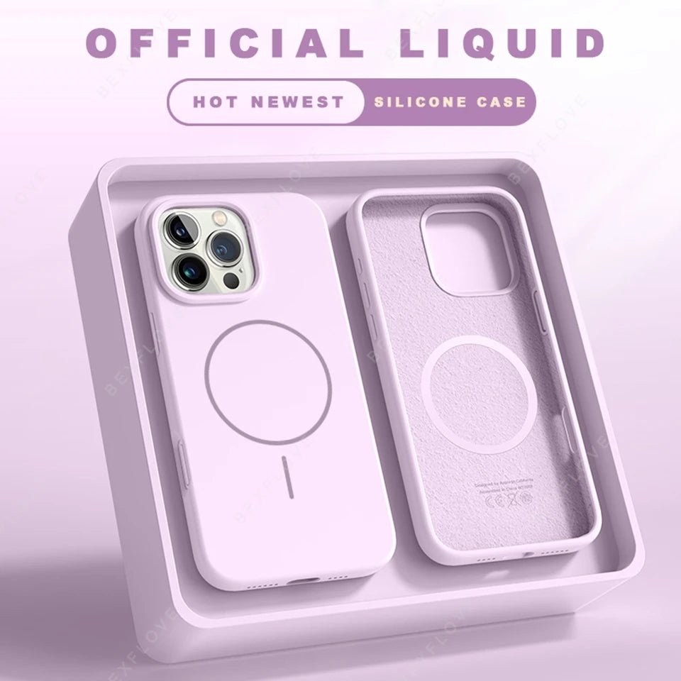 Magnetic Silicone Phone Case – Magsafe - Compatible Shockproof Cover with Strap - Onlytenbucks.com