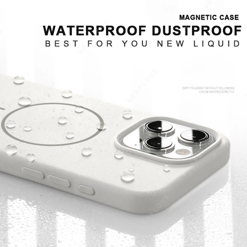 Magnetic Silicone Phone Case – Magsafe - Compatible Shockproof Cover with Strap - Onlytenbucks.com
