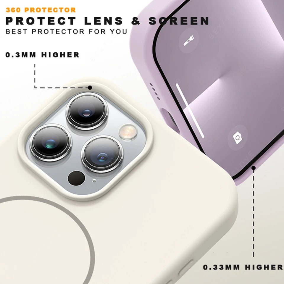 Magnetic Silicone Phone Case – Magsafe - Compatible Shockproof Cover with Strap - Onlytenbucks.com