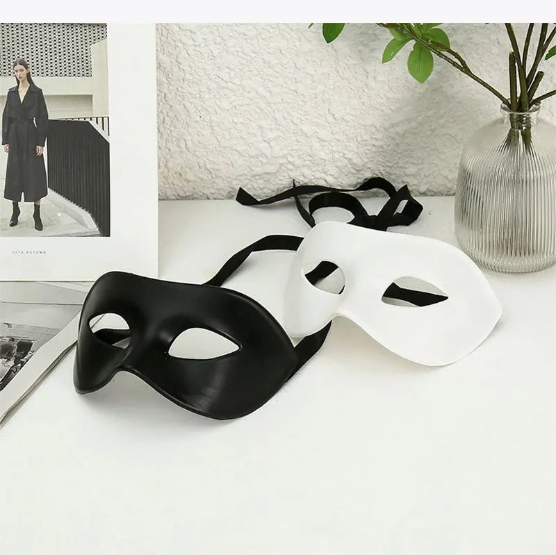 Masquerade Half Face Mask – Elegant Black &amp; White Retro Design - Onlytenbucks.com