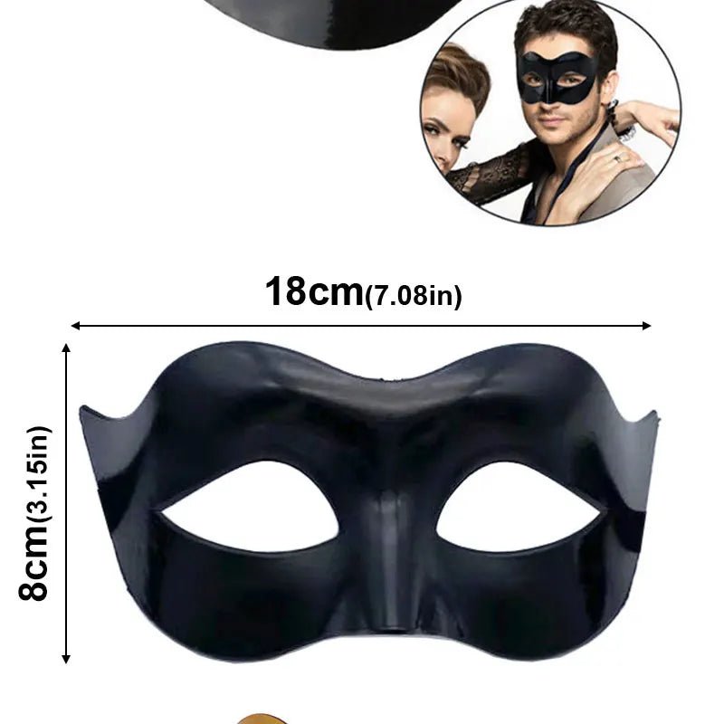 Masquerade Half Face Mask – Elegant Black &amp; White Retro Design - Onlytenbucks.com