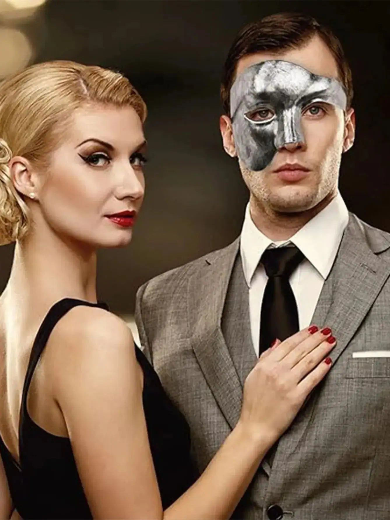 Men's Opera Phantom Half Mask – Classic Upper Half Face Party Accessory - Onlytenbucks.com