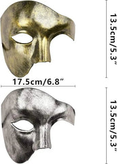 Men's Opera Phantom Half Mask – Classic Upper Half Face Party Accessory - Onlytenbucks.com