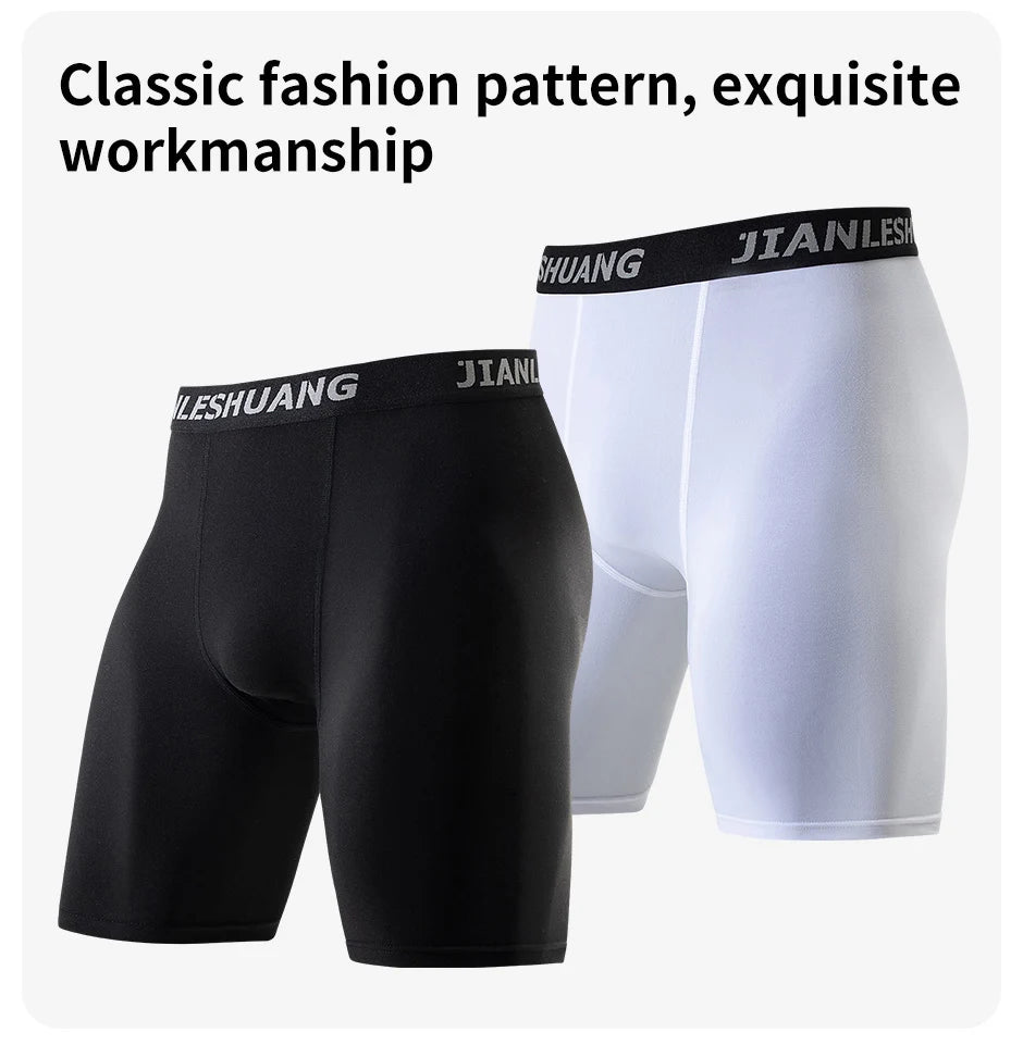 Men's Plus Size Black And White Long Sports Underwear - Onlytenbucks.com