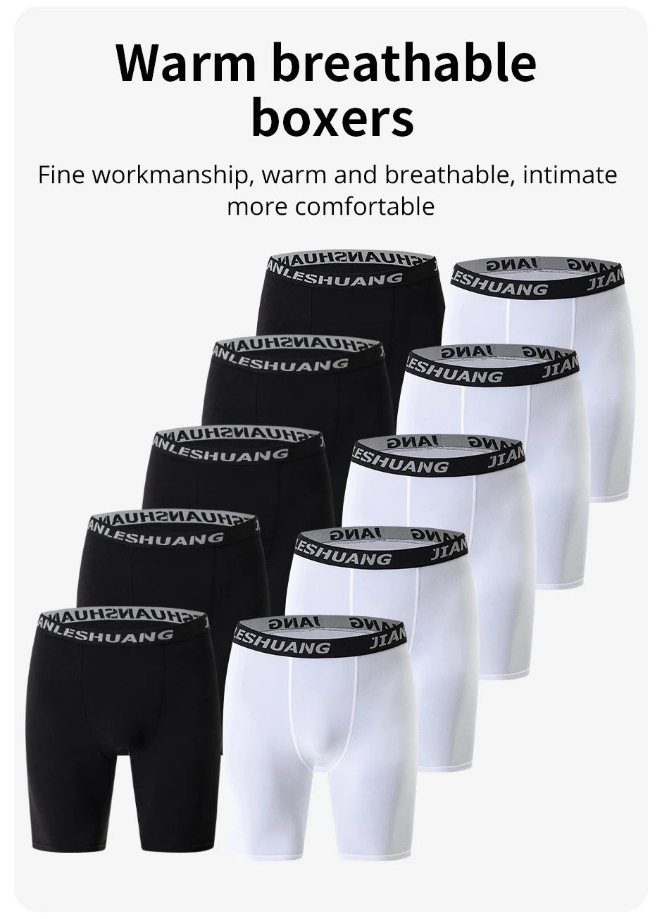 Men's Plus Size Black And White Long Sports Underwear - Onlytenbucks.com