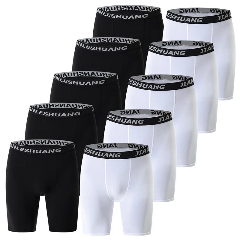 Men's Plus Size Black And White Long Sports Underwear - Onlytenbucks.com