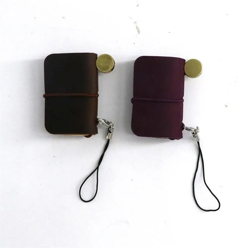 Mini Leather Travel Notebook with Holster – Portable Journal Booklet - Onlytenbucks.com