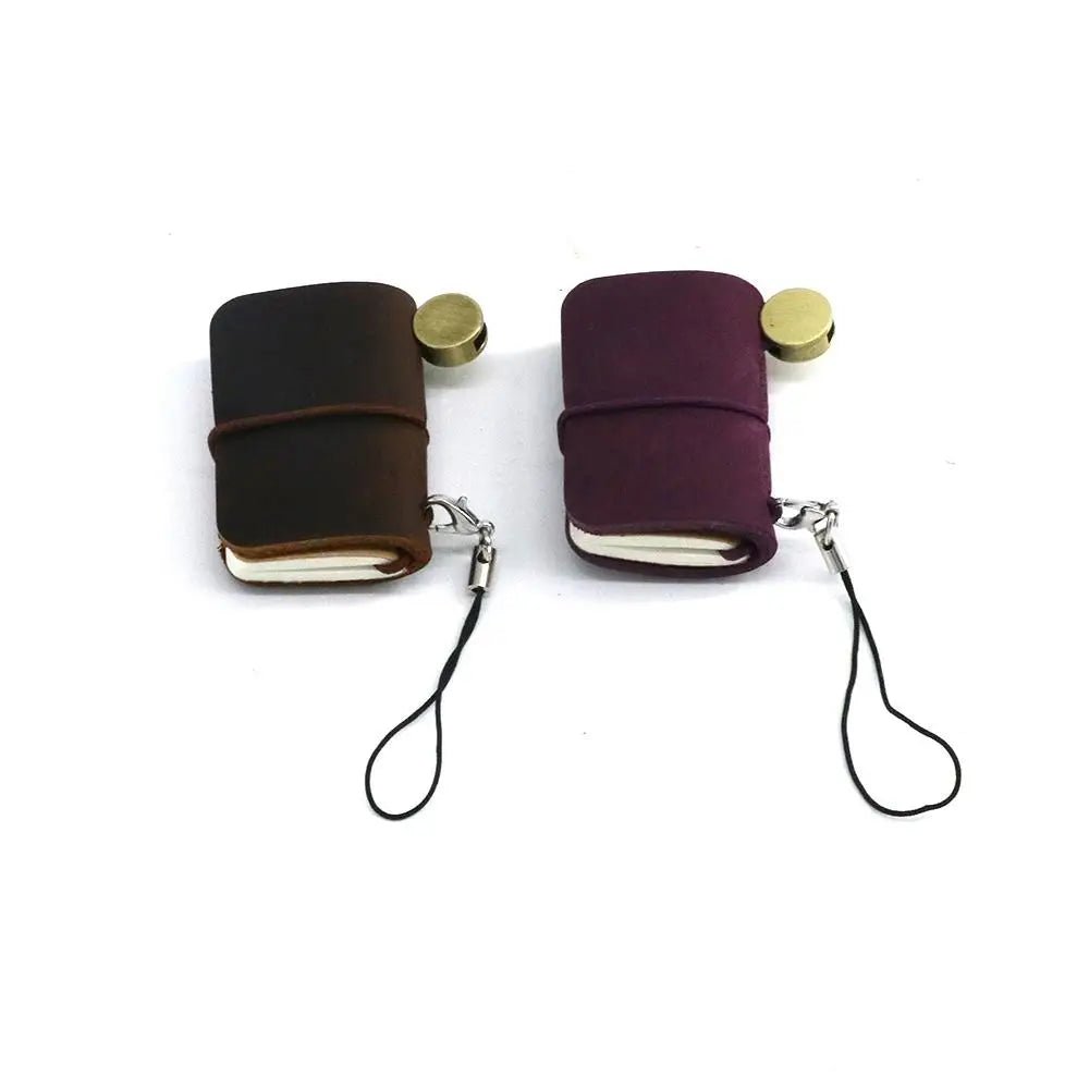 Mini Leather Travel Notebook with Holster – Portable Journal Booklet - Onlytenbucks.com