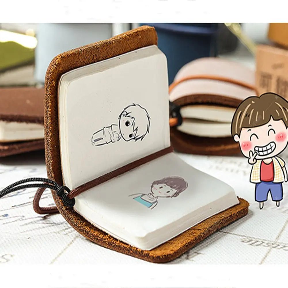 Mini Leather Travel Notebook with Holster – Portable Journal Booklet - Onlytenbucks.com