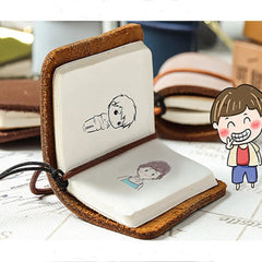 Mini Leather Travel Notebook with Holster – Portable Journal Booklet - Onlytenbucks.com