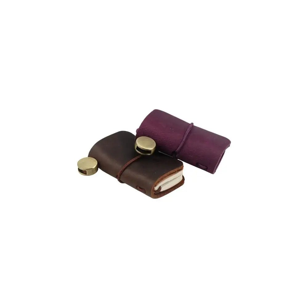 Mini Leather Travel Notebook with Holster – Portable Journal Booklet - Onlytenbucks.com