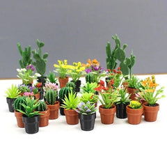 Miniature Potted Plant Set – 1:12 Dollhouse Simulation Plants (5 PCS) - Onlytenbucks.com