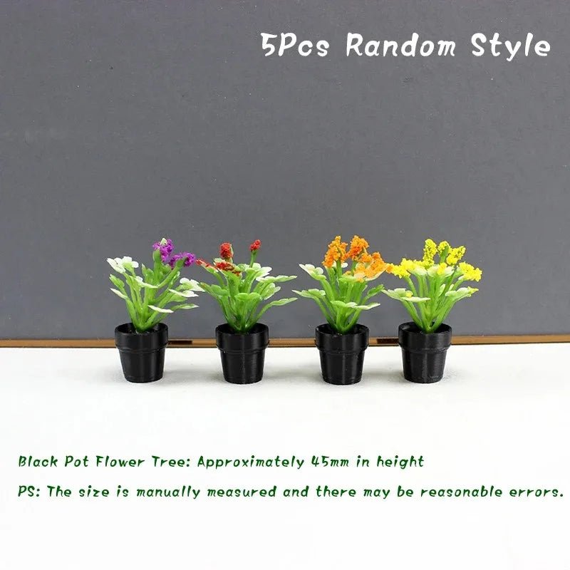 Miniature Potted Plant Set – 1:12 Dollhouse Simulation Plants (5 PCS) - Onlytenbucks.com