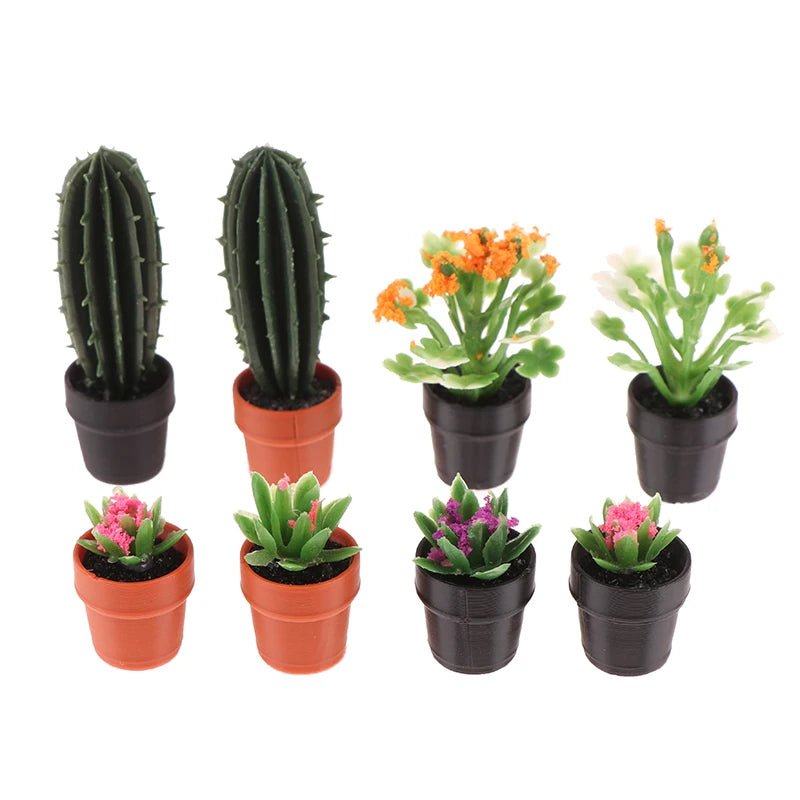 Miniature Potted Plant Set – 1:12 Dollhouse Simulation Plants (5 PCS) - Onlytenbucks.com