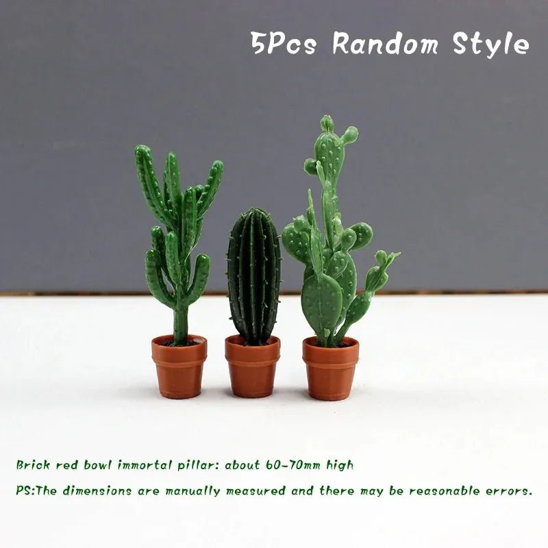 Miniature Potted Plant Set – 1:12 Dollhouse Simulation Plants (5 PCS) - Onlytenbucks.com