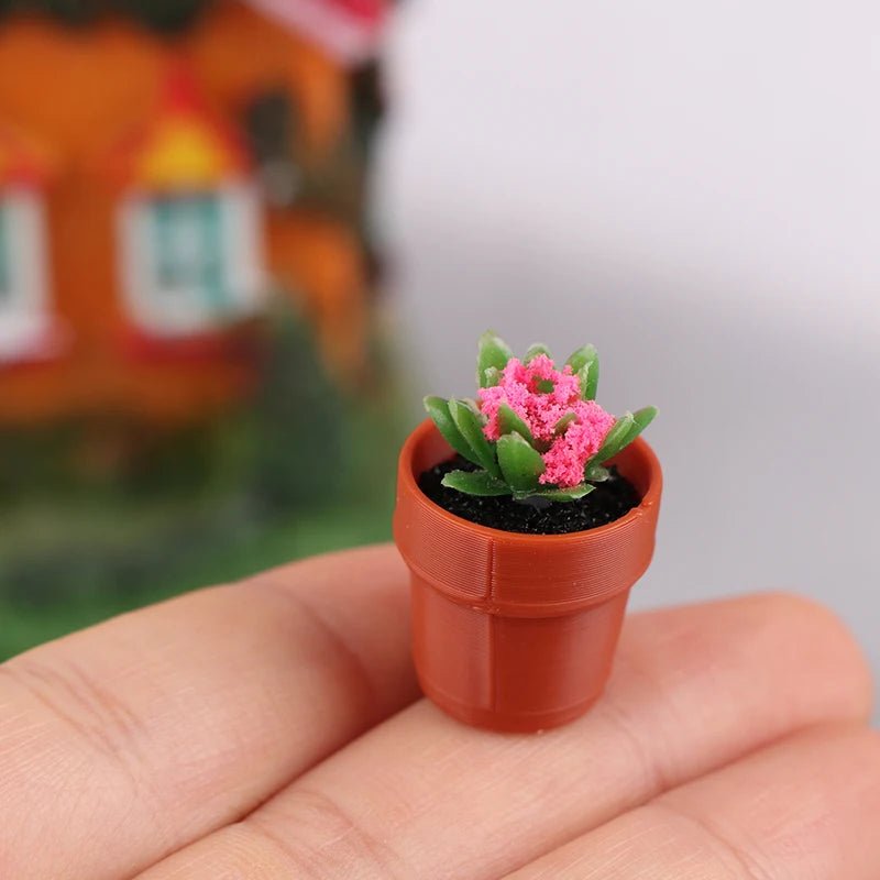 Miniature Potted Plant Set – 1:12 Dollhouse Simulation Plants (5 PCS) - Onlytenbucks.com