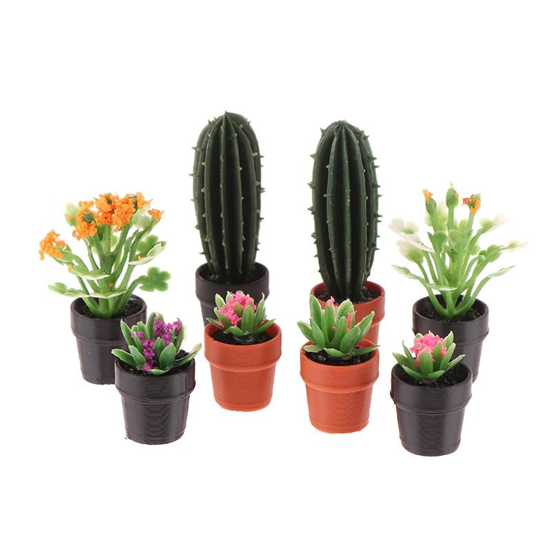 Miniature Potted Plant Set – 1:12 Dollhouse Simulation Plants (5 PCS) - Onlytenbucks.com