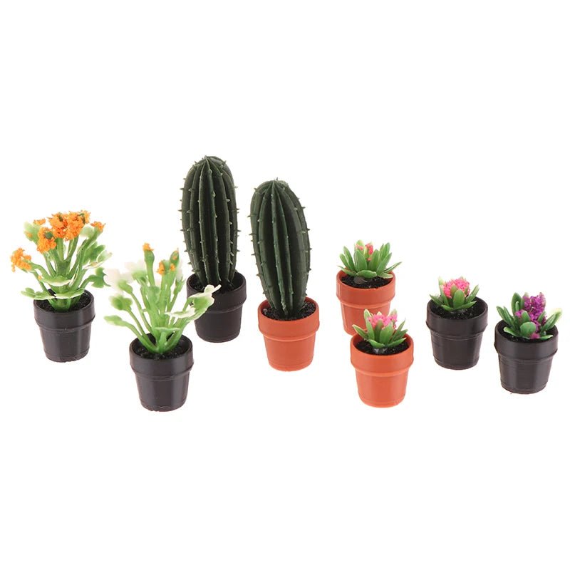 Miniature Potted Plant Set – 1:12 Dollhouse Simulation Plants (5 PCS) - Onlytenbucks.com