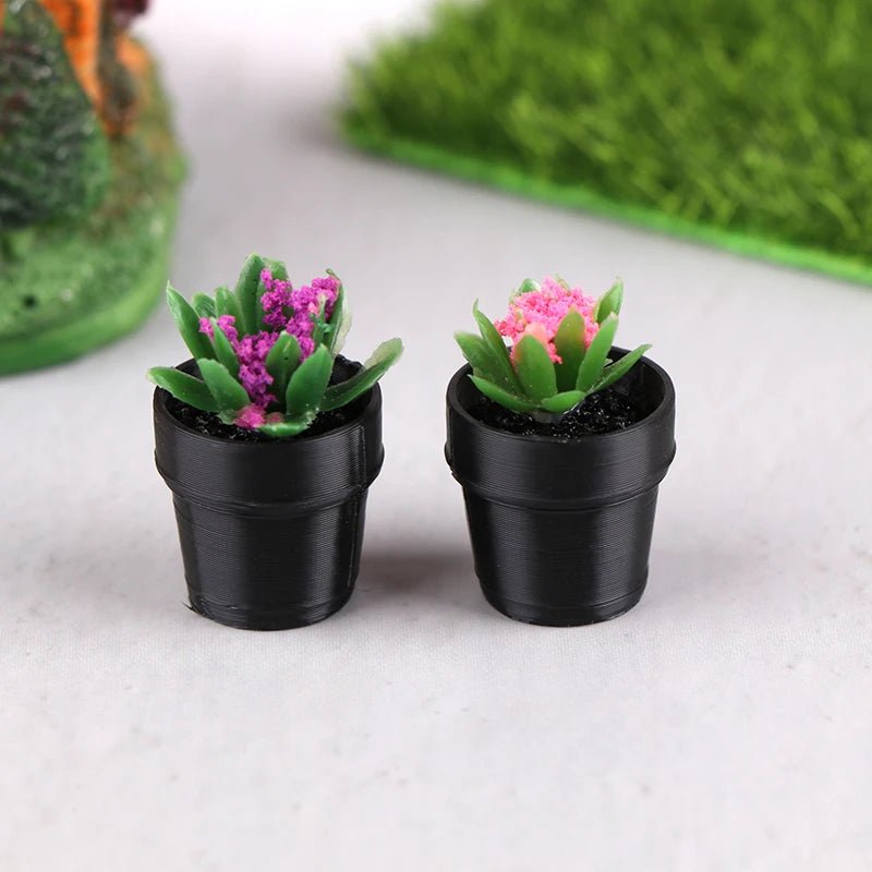 Miniature Potted Plant Set – 1:12 Dollhouse Simulation Plants (5 PCS) - Onlytenbucks.com