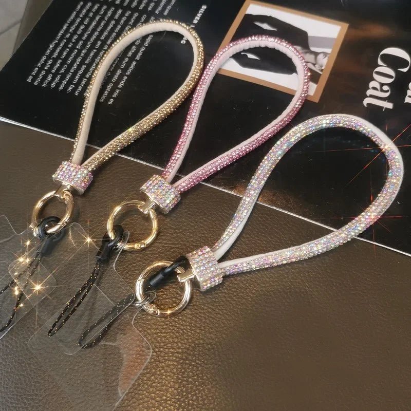 Mobile Phone Wrist Lanyard – Diamond - Encrusted Anti - Loss Bracelet Strap - Onlytenbucks.com