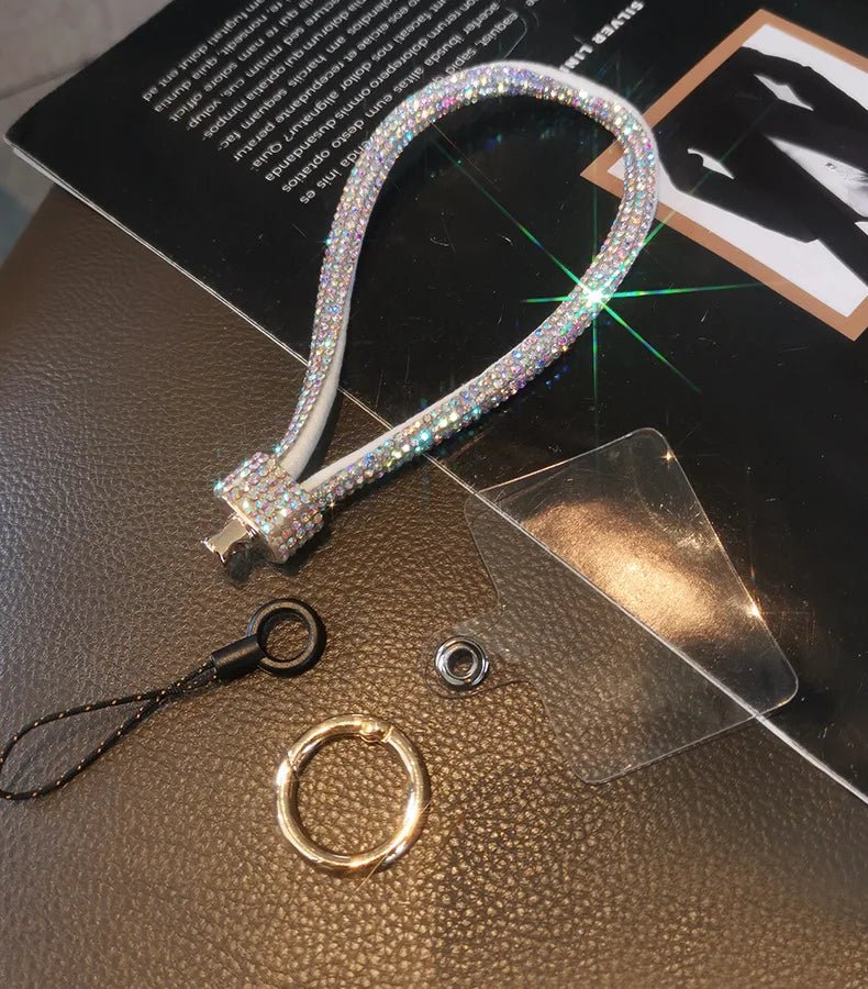Mobile Phone Wrist Lanyard – Diamond - Encrusted Anti - Loss Bracelet Strap - Onlytenbucks.com