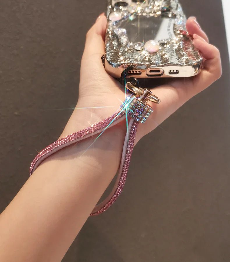 Mobile Phone Wrist Lanyard – Diamond - Encrusted Anti - Loss Bracelet Strap - Onlytenbucks.com
