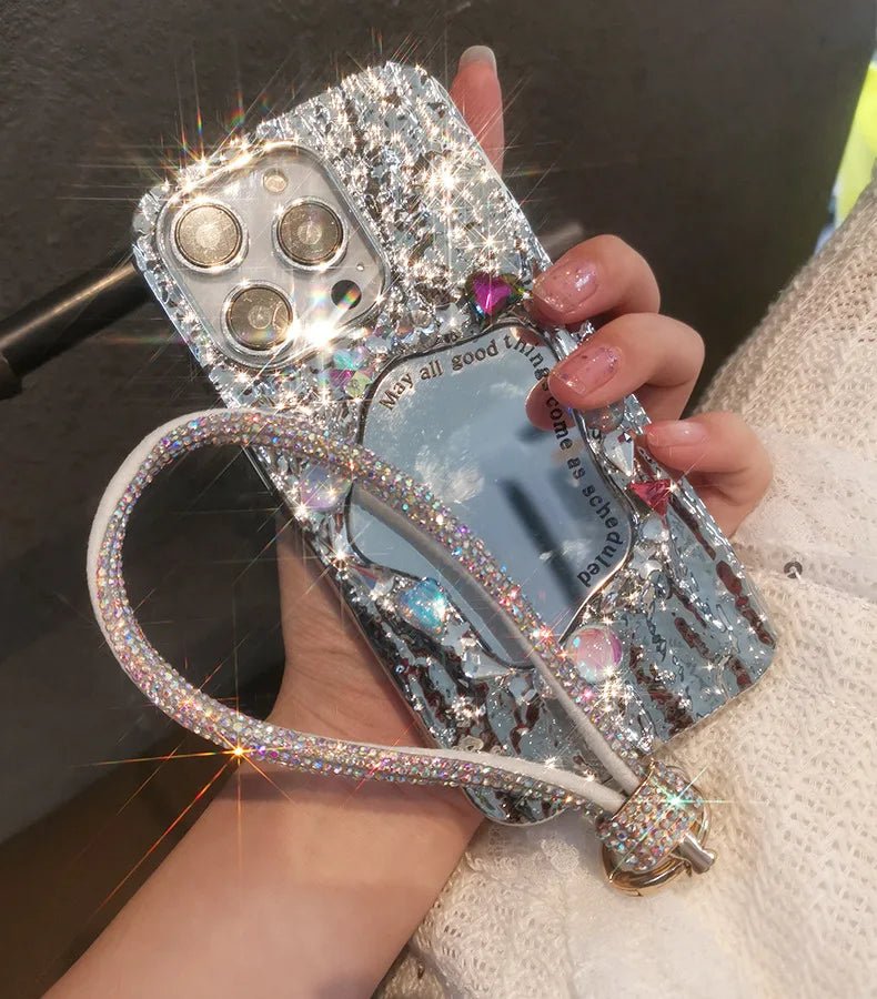 Mobile Phone Wrist Lanyard – Diamond - Encrusted Anti - Loss Bracelet Strap - Onlytenbucks.com
