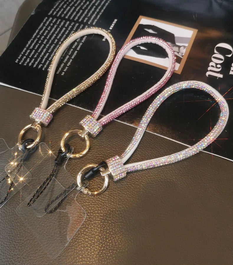 Mobile Phone Wrist Lanyard – Diamond - Encrusted Anti - Loss Bracelet Strap - Onlytenbucks.com