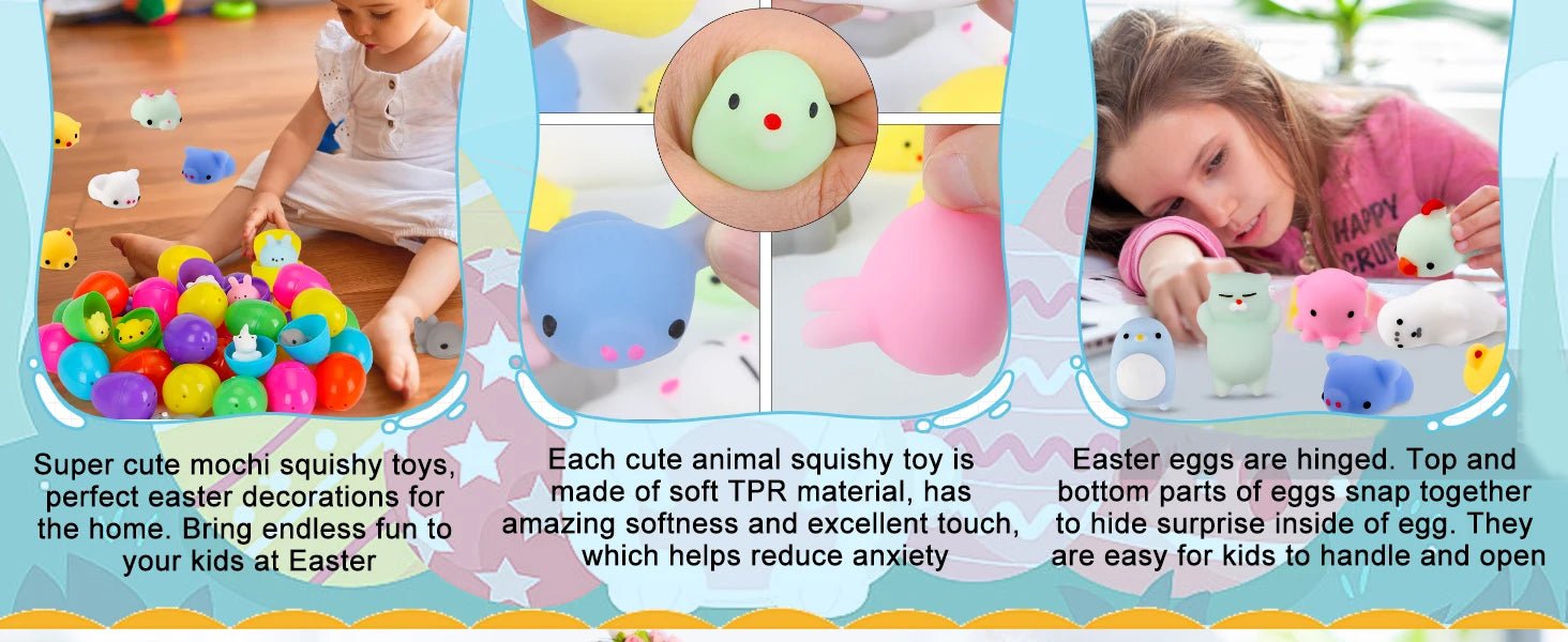 Mochi Squishy Toy Filled Easter Eggs – Animal Stress Relief Toys - Onlytenbucks.com