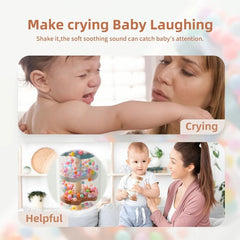 Montessori Wooden Baby Rain Stick – Rainbow Hourglass Music Rattle Toy - Onlytenbucks.com