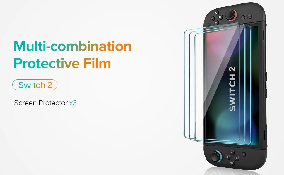 Nintendo Switch 2 Tempered Glass Screen Protector with Joystick Cap - Onlytenbucks.com