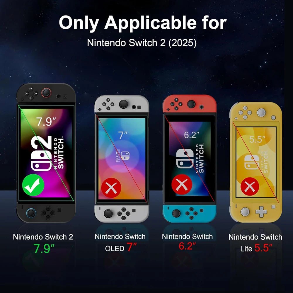 Nintendo Switch 2 Tempered Glass Screen Protector with Joystick Cap - Onlytenbucks.com