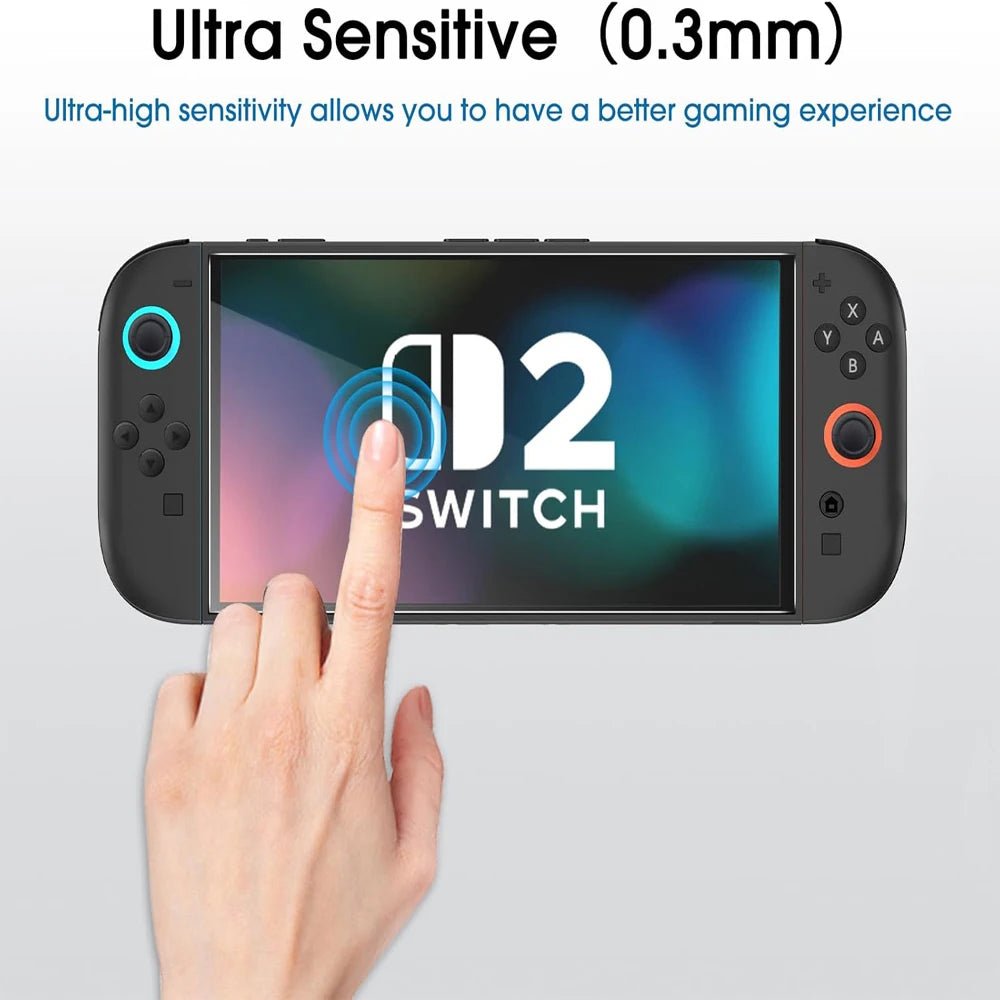 Nintendo Switch 2 Tempered Glass Screen Protector with Joystick Cap - Onlytenbucks.com