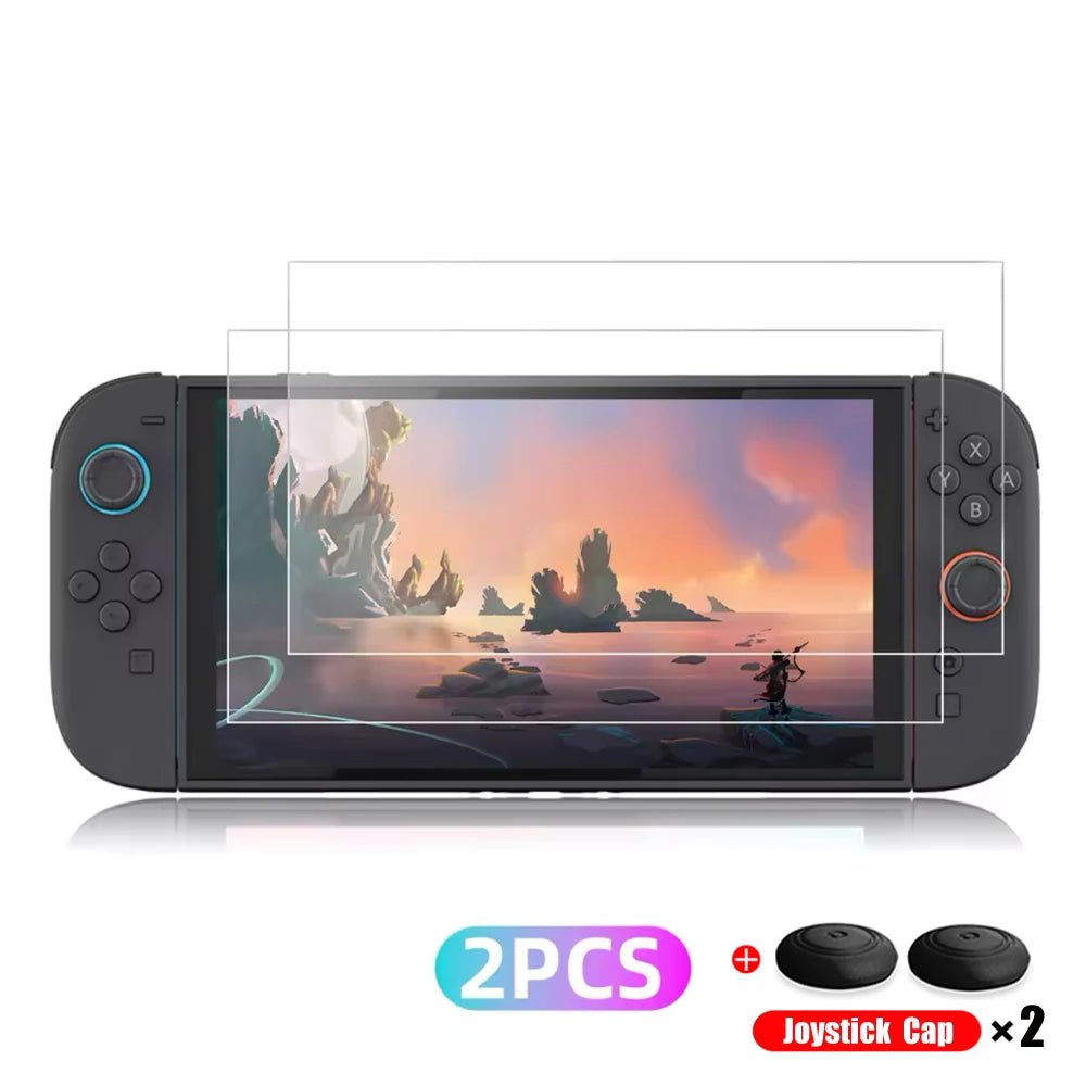 Nintendo Switch 2 Tempered Glass Screen Protector with Joystick Cap - Onlytenbucks.com