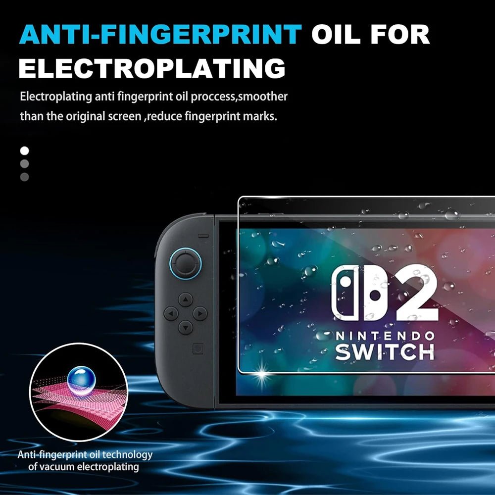 Nintendo Switch 2 Tempered Glass Screen Protector with Joystick Cap - Onlytenbucks.com
