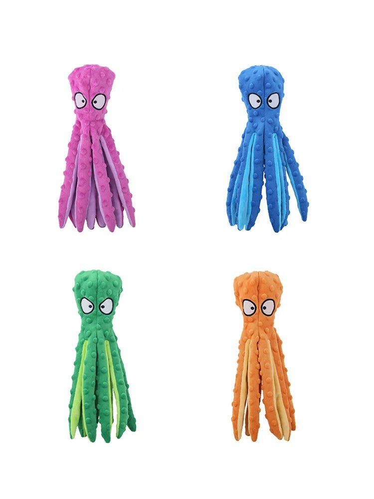 Octopus Plush Dog Toy – Squeaky Cartoon Chew Toy - Onlytenbucks.com