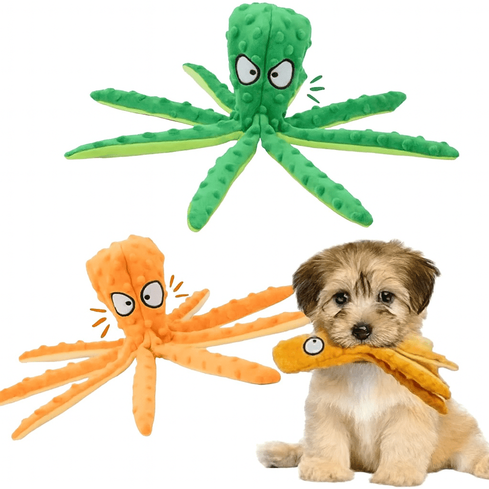 Octopus Plush Dog Toy – Squeaky Cartoon Chew Toy - Onlytenbucks.com