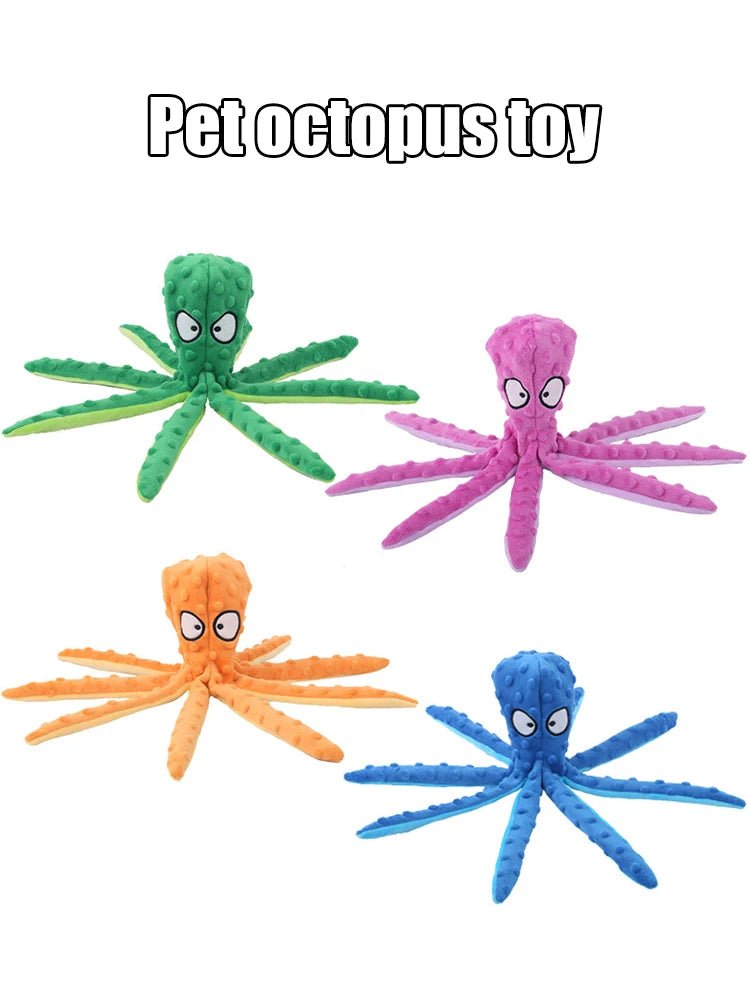 Octopus Plush Dog Toy – Squeaky Cartoon Chew Toy - Onlytenbucks.com