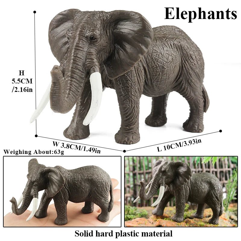 African Elephant Model Figurine – Realistic PVC Wildlife Animal - Onlytenbucks.com