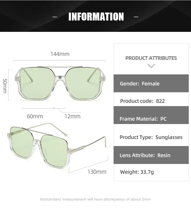 Unisex Oversized Square Sunglasses – UV400 Vintage Outdoor Eyewear - Onlytenbucks.com