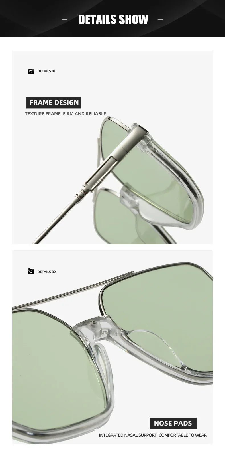 Unisex Oversized Square Sunglasses – UV400 Vintage Outdoor Eyewear - Onlytenbucks.com