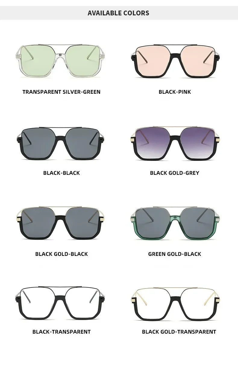 Unisex Oversized Square Sunglasses – UV400 Vintage Outdoor Eyewear - Onlytenbucks.com