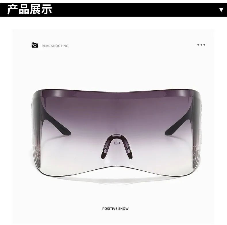 Oversized Rectangle Mask Sunglasses - Onlytenbucks.com