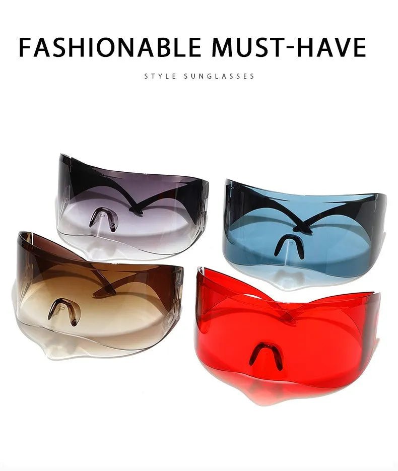 Oversized Rectangle Mask Sunglasses - Onlytenbucks.com